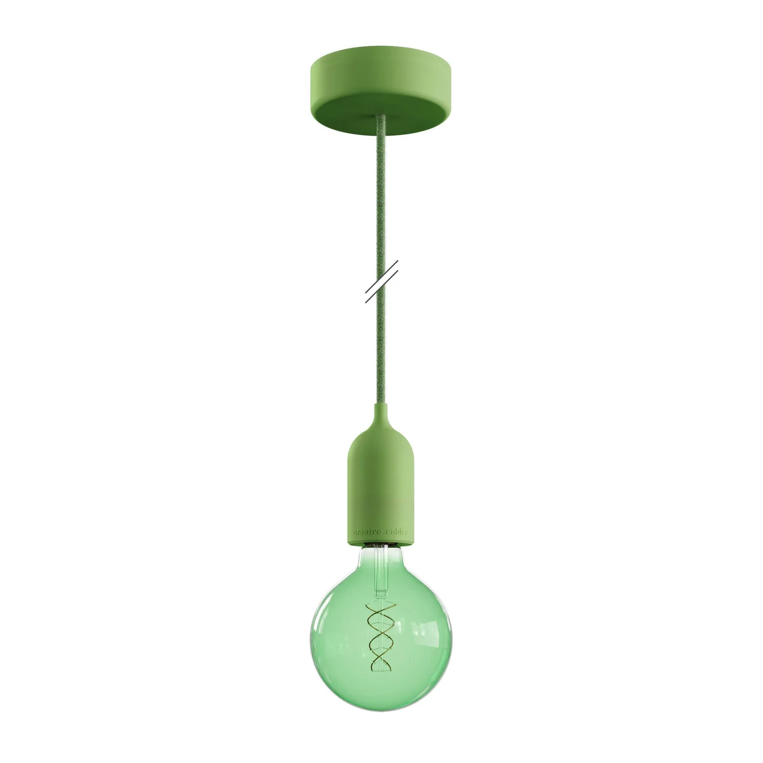 Modulair PASTEL Buitenlamp met 1,5 m strijkijzersnoer, plafondkap en fitting in siliconen IP65 waterdicht - Grasgroen