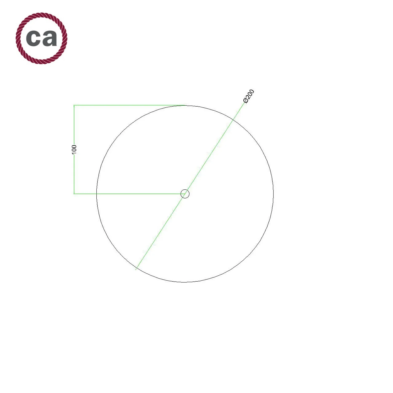 Plafondkap Rose-One rond, diameter 200 mm met 1 gat en 4 zijdelingse gaten - Dibond mat koper - Image 7