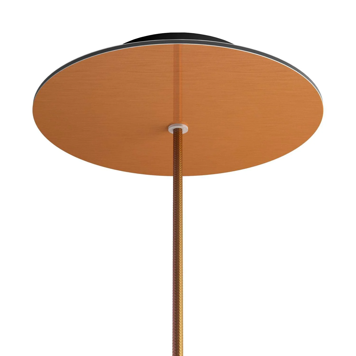 Plafondkap Rose-One rond, diameter 200 mm met 1 gat en 4 zijdelingse gaten - Dibond mat koper - Image 8