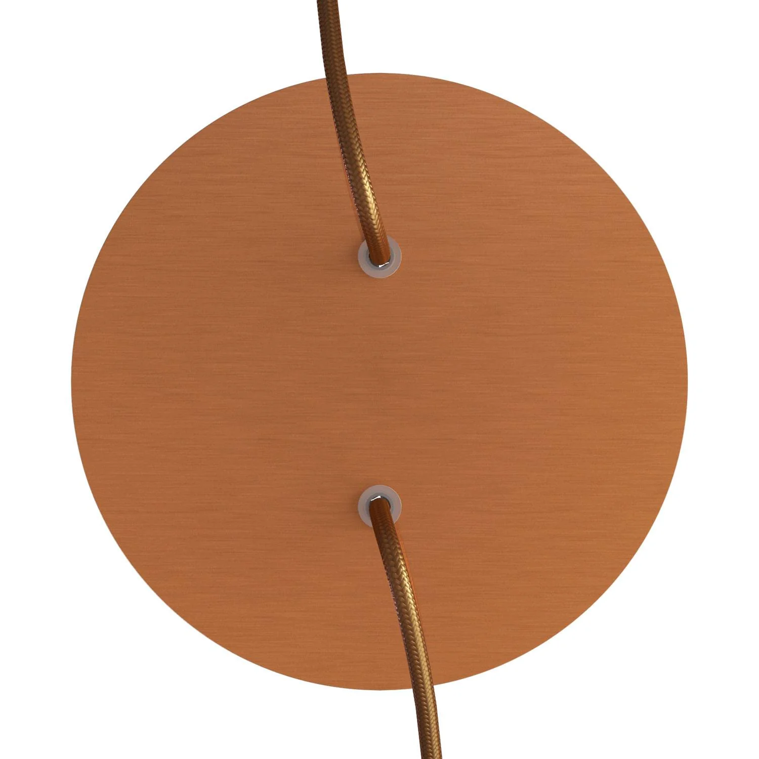 Plafondkap Rose-One rond, diameter 200 mm met 2 gaten en 4 zijdelingse gaten - Dibond Geborsteld koper - Image 2