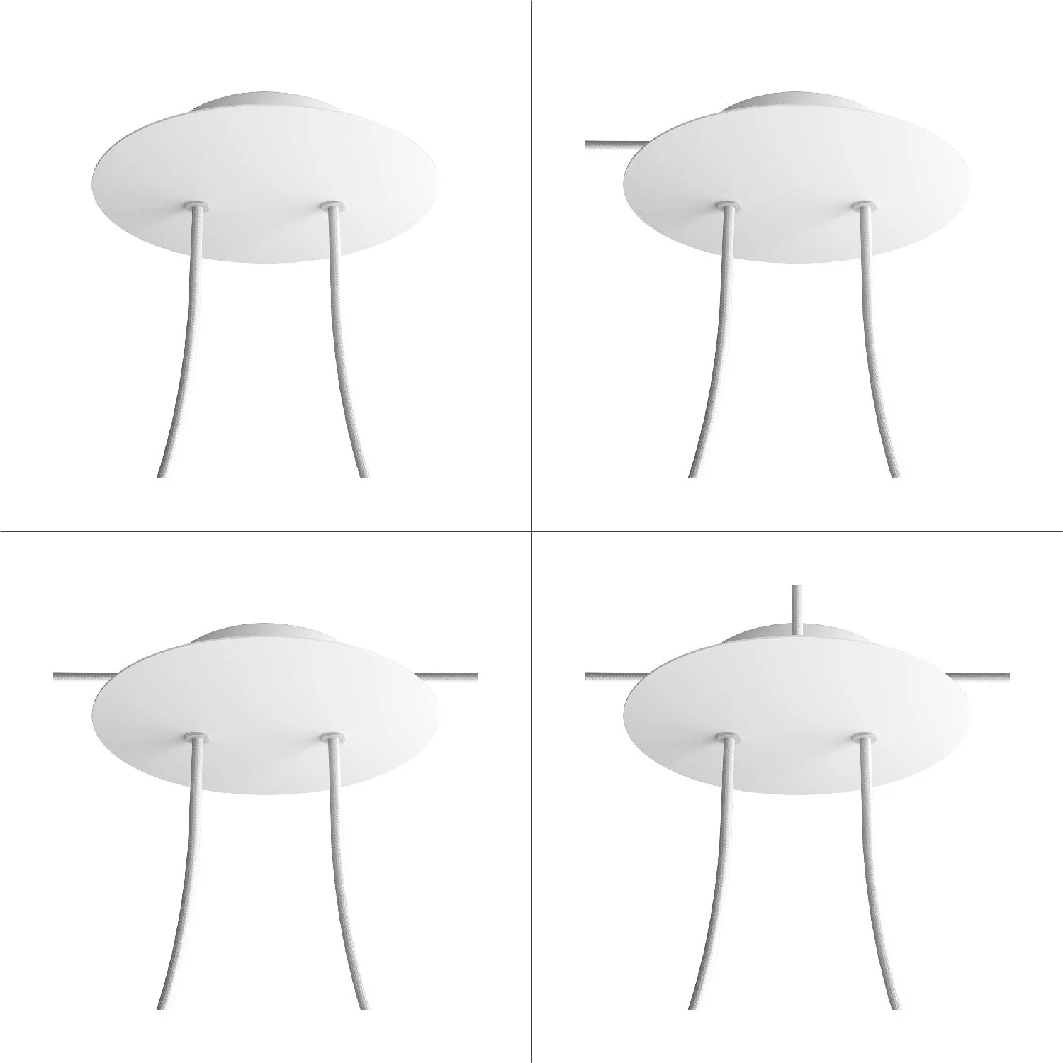 Plafondkap Rose-One rond, diameter 200 mm met 2 gaten en 4 zijdelingse gaten - Dibond Geborsteld koper - Image 4