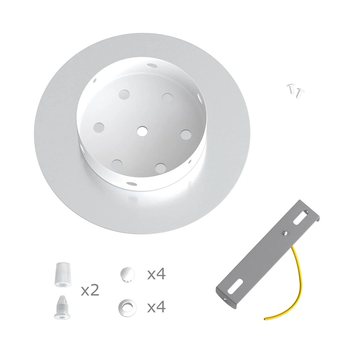 Plafondkap Rose-One rond, diameter 200 mm met 2 gaten en 4 zijdelingse gaten - Dibond Geborsteld koper - Image 6