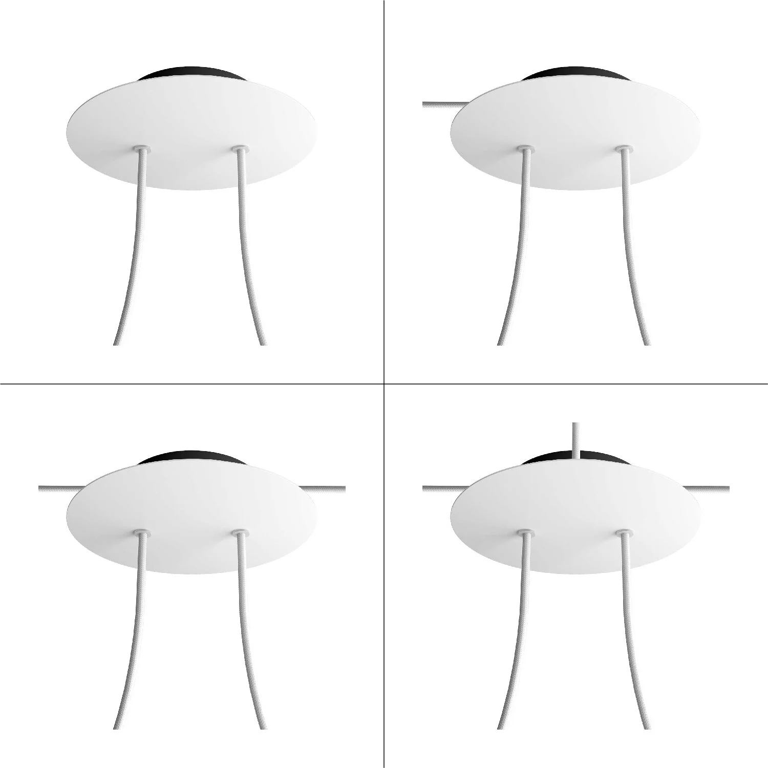 Plafondkap Rose-One rond, diameter 200 mm met 2 gaten en 4 zijdelingse gaten - Dibond Geborsteld koper - Image 9