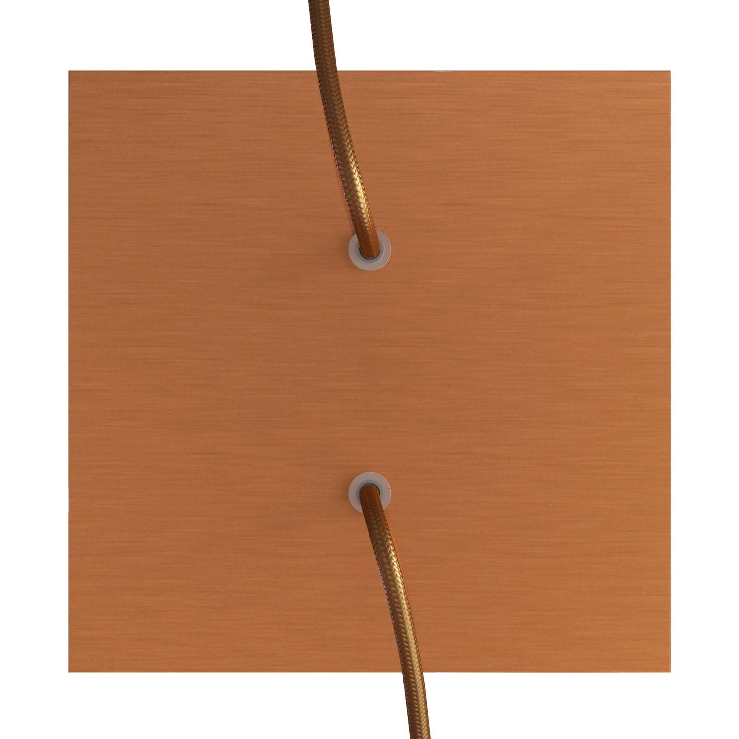 Plafondkap Rose-One vierkant, 200 mm met 2 gaten en 4 zijkanten - Dibond Satin koper - Image 2