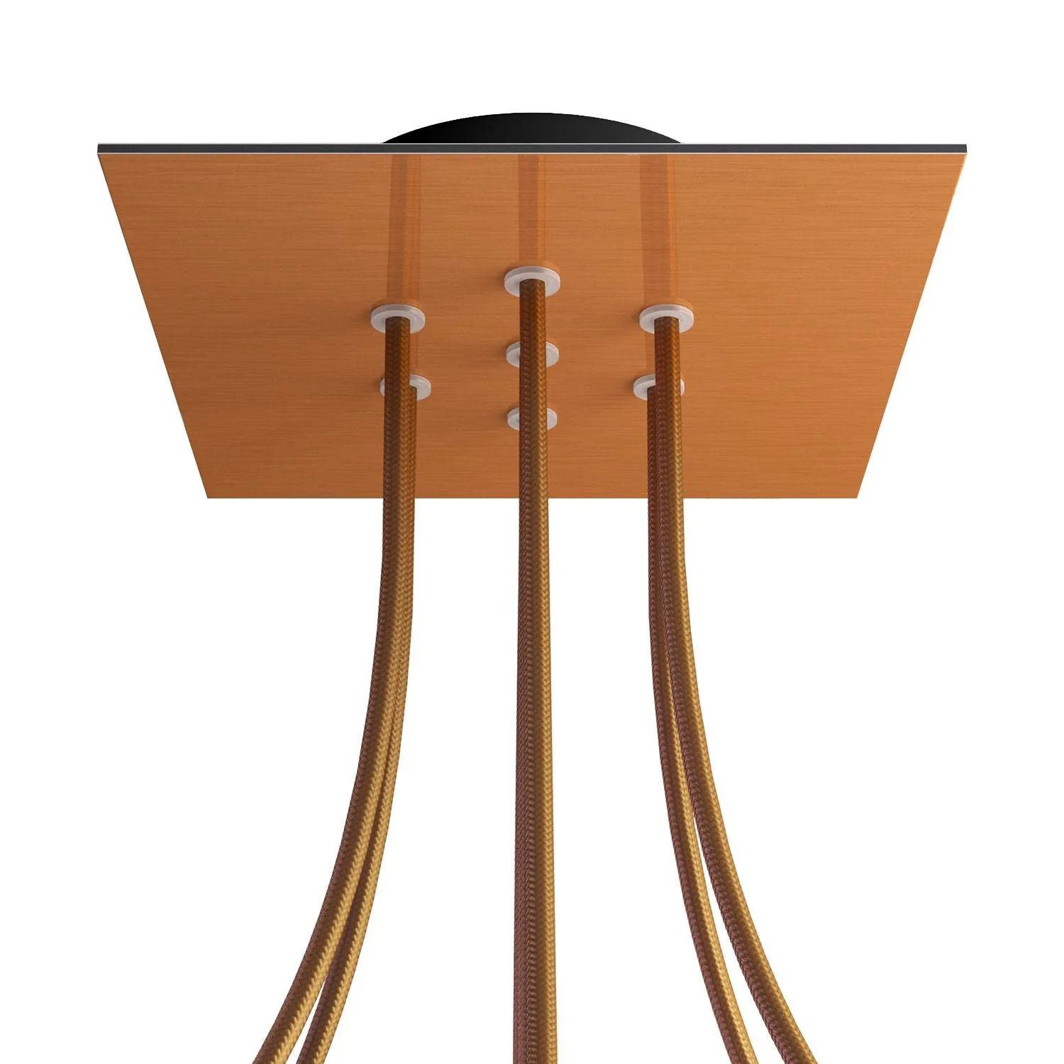 Plafondkap Rose-One vierkant, 200 mm met 7 gaten en 4 zijdelingse gaten - Dibond Satin Koper - Image 8