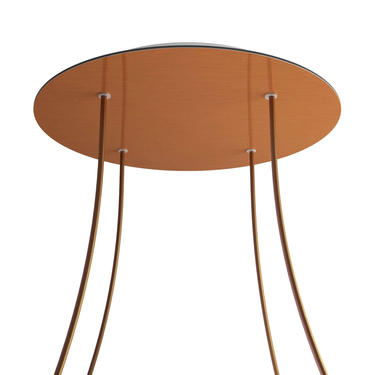 Plafondkap XXL Rose-One rond, diameter 400 mm met 4 gaten en 4 zijdelingse gaten - Dibond Geborsteld koper