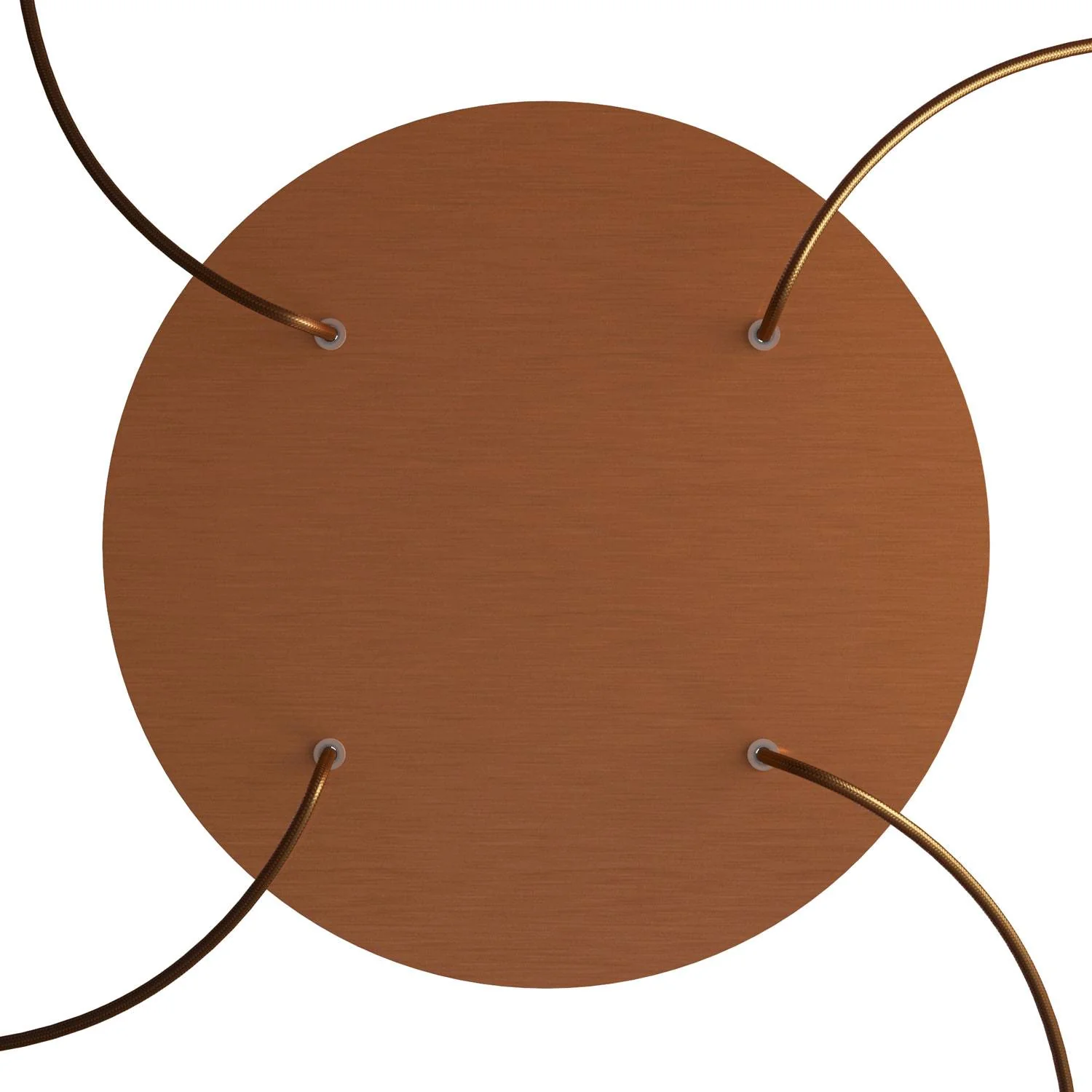 Plafondkap XXL Rose-One rond, diameter 400 mm met 4 gaten en 4 zijdelingse gaten - Dibond Geborsteld koper - Image 2