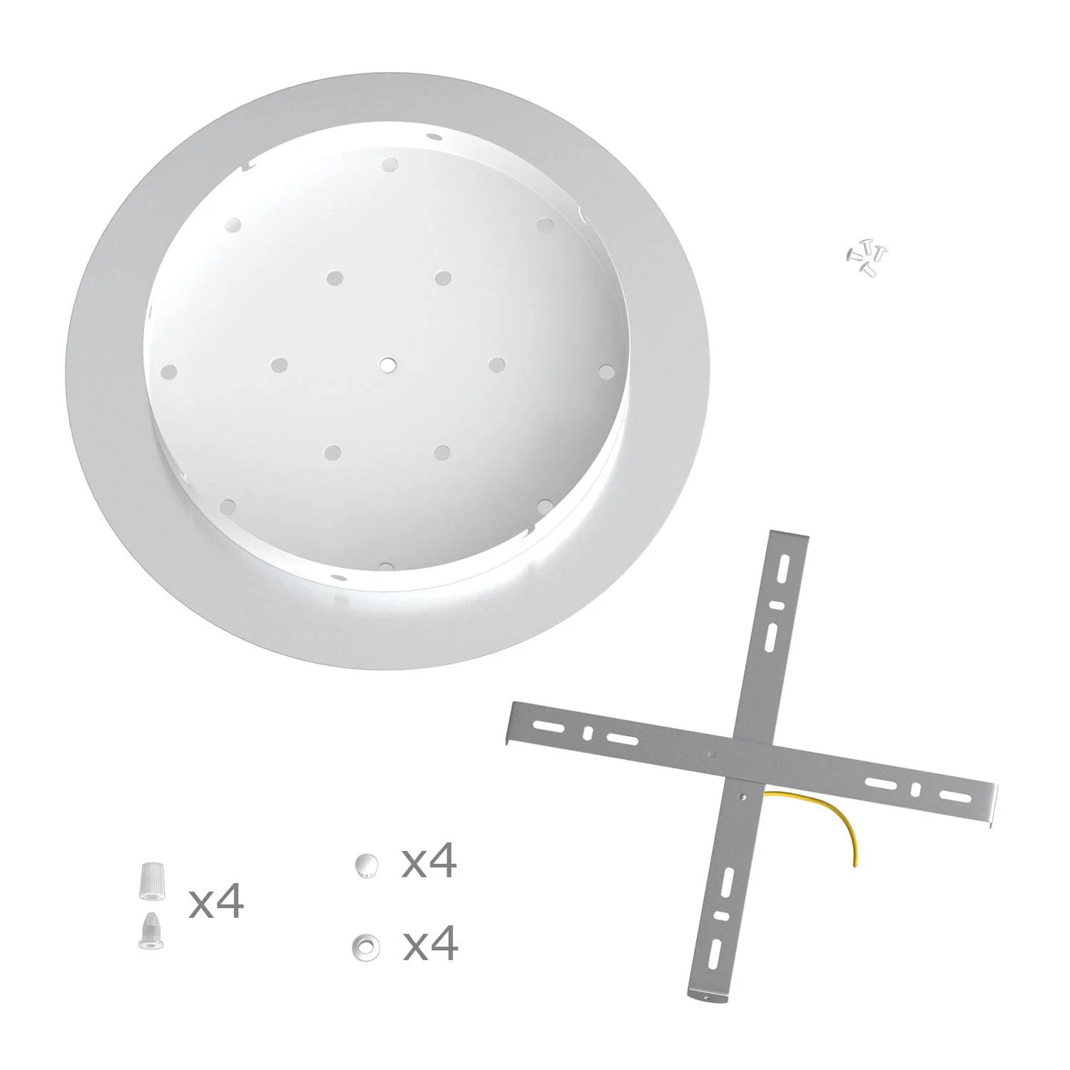Plafondkap XXL Rose-One rond, diameter 400 mm met 4 gaten en 4 zijdelingse gaten - Dibond Geborsteld koper - Image 6