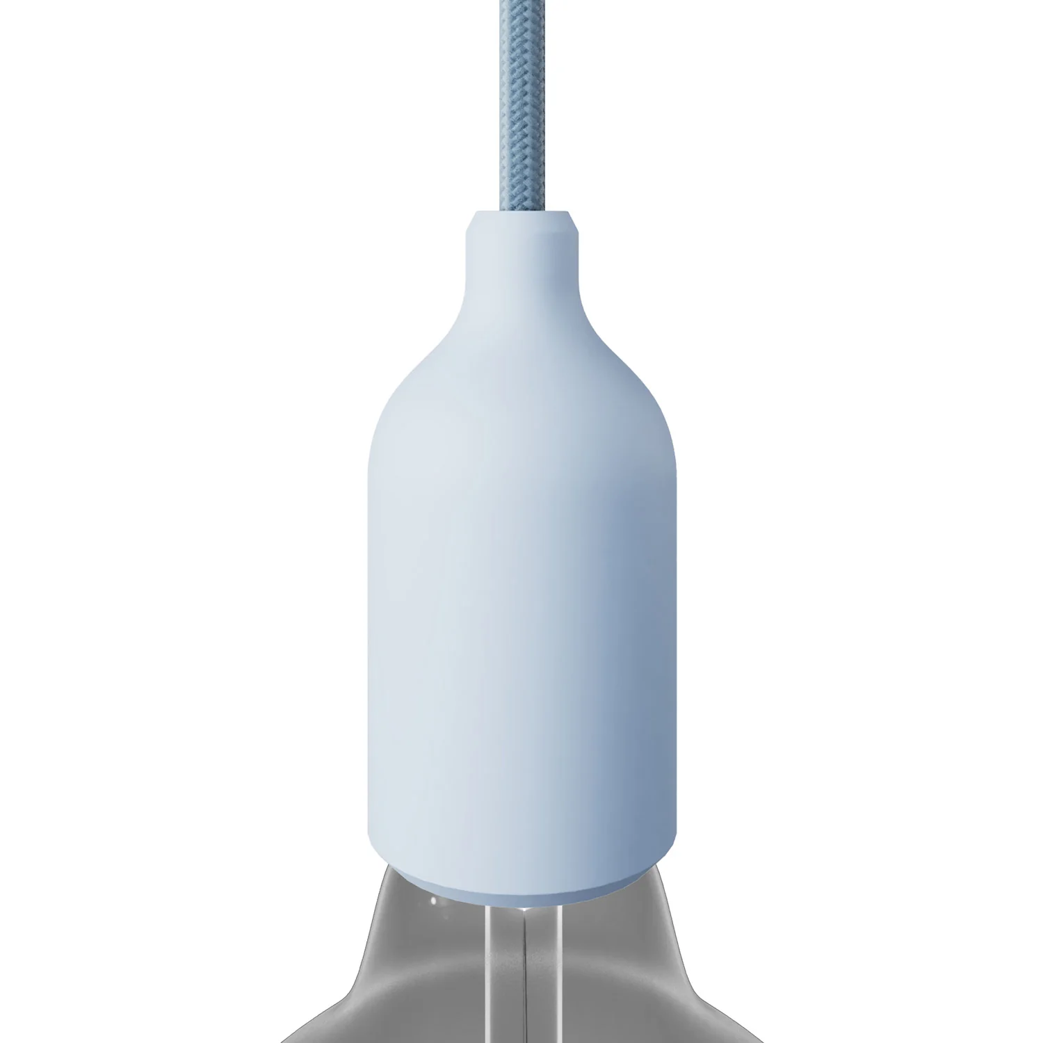 Siliconen E26‑fittingset met verborgen trekontlasting - Soft blue