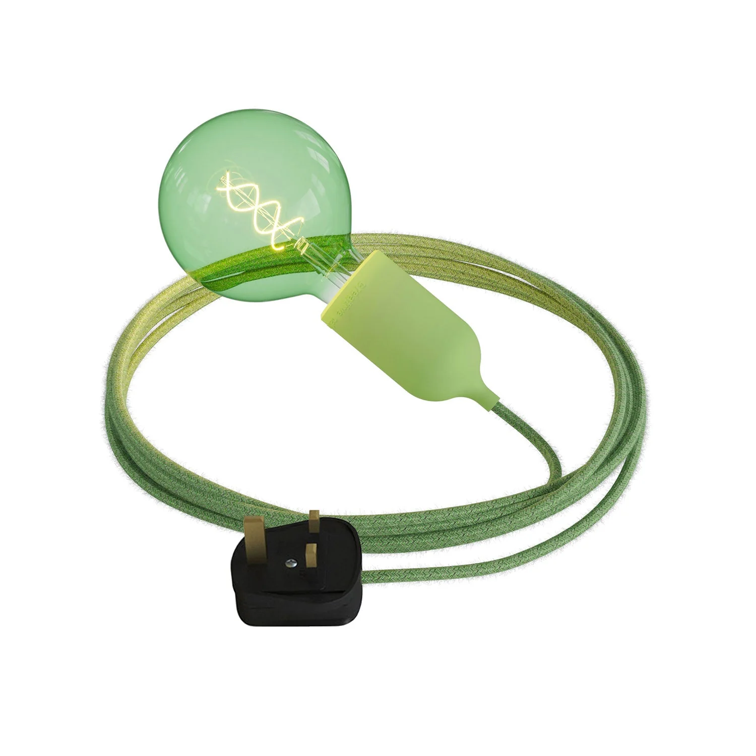 Snake Modulair Pastel, draagbare buitenlamp, 5 m strijkijzersnoer, fitting IP65 en UK stekker - Grasgroen