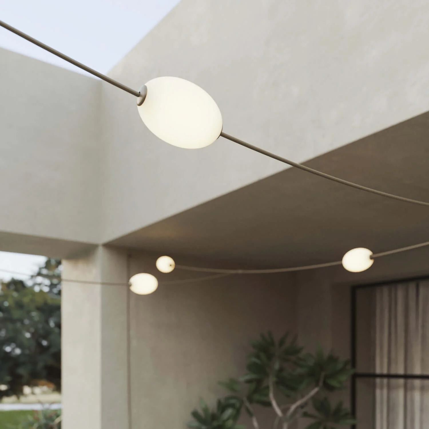 Netvormige lichtslinger 7 lichtpunten voor buiten IP67 Olijfgroen - Marina GRID - Image 5