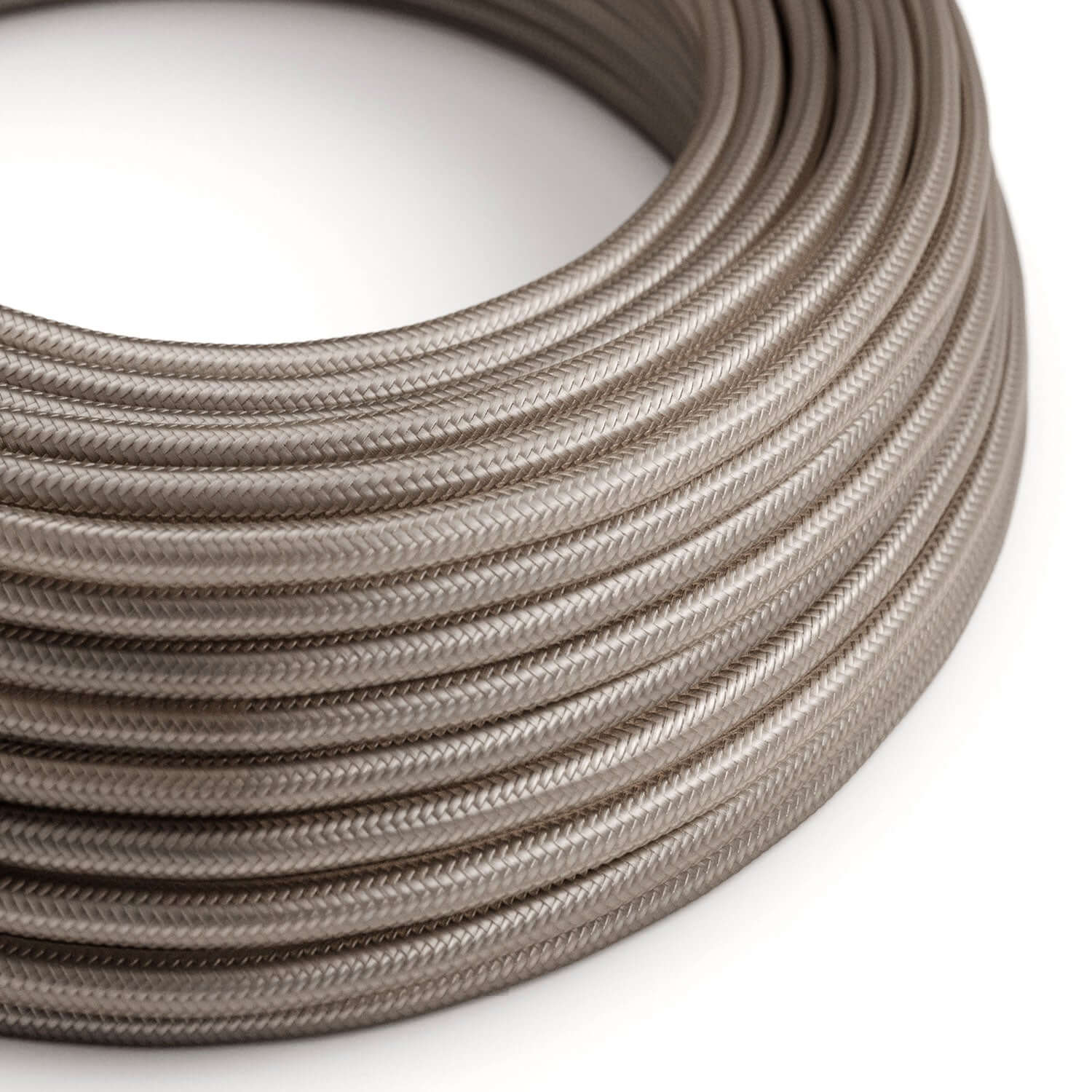 Strijkijzersnoer van glanzend textiel in de kleur Cipria - Het Origineel Creative Cables, voor zichtbare designinstallaties - RM27