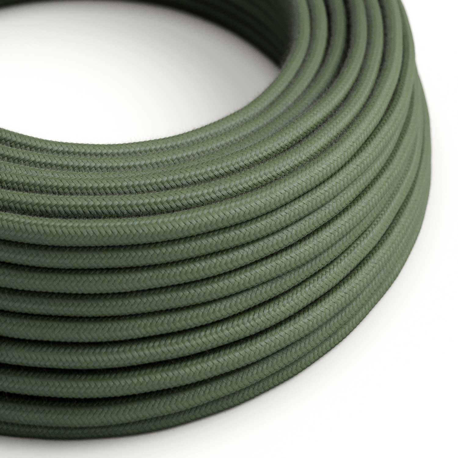 Strijkijzersnoer Salie Groen in katoen - Het Origineel Creative-Cables - RC63 rond 2x0,75mm / 3x0,75mm