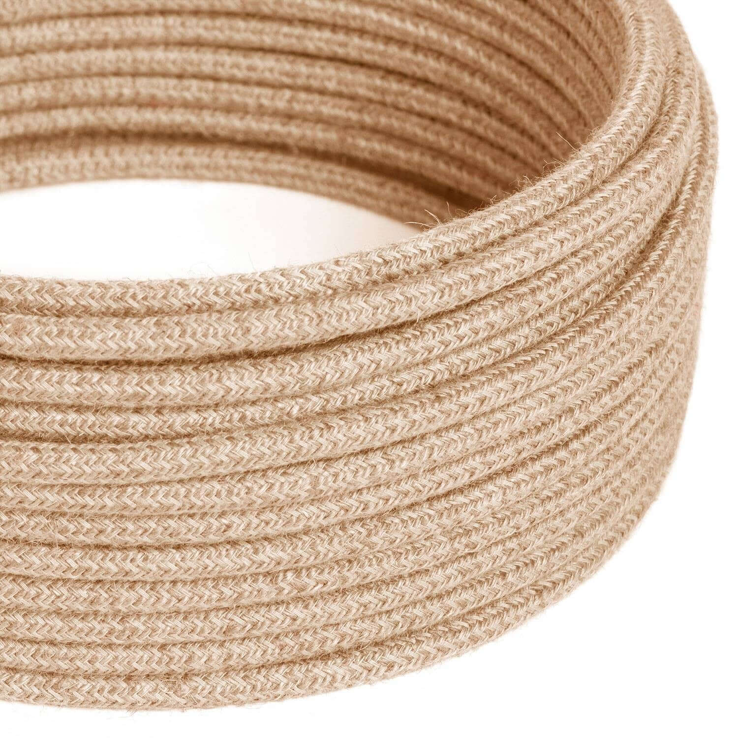 Ultra Soft strijkijzersnoer van siliconen bekleed met neutrale jute - RN06 rond 2x0,75 mm
