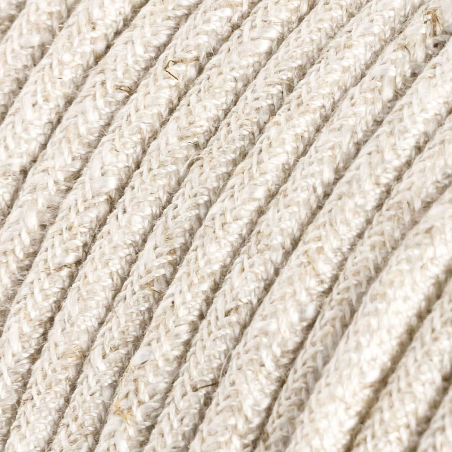 Ultra Soft strijkijzersnoer in siliconen bekleed met wit linnen melange - RN01 rond 2x0,75 mm - Image 2