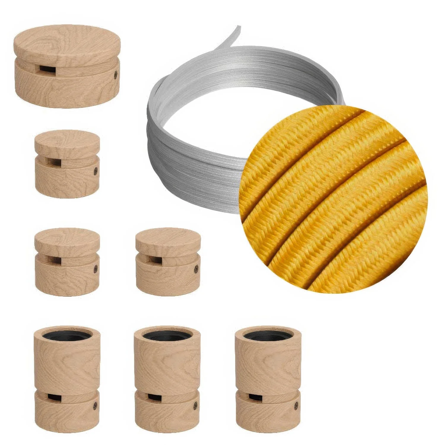 Filé Linear Kit-systeem - met 5 m CM05 strijkijzersnoer voor lichtslinger en 7 houten componenten voor binnengebruik