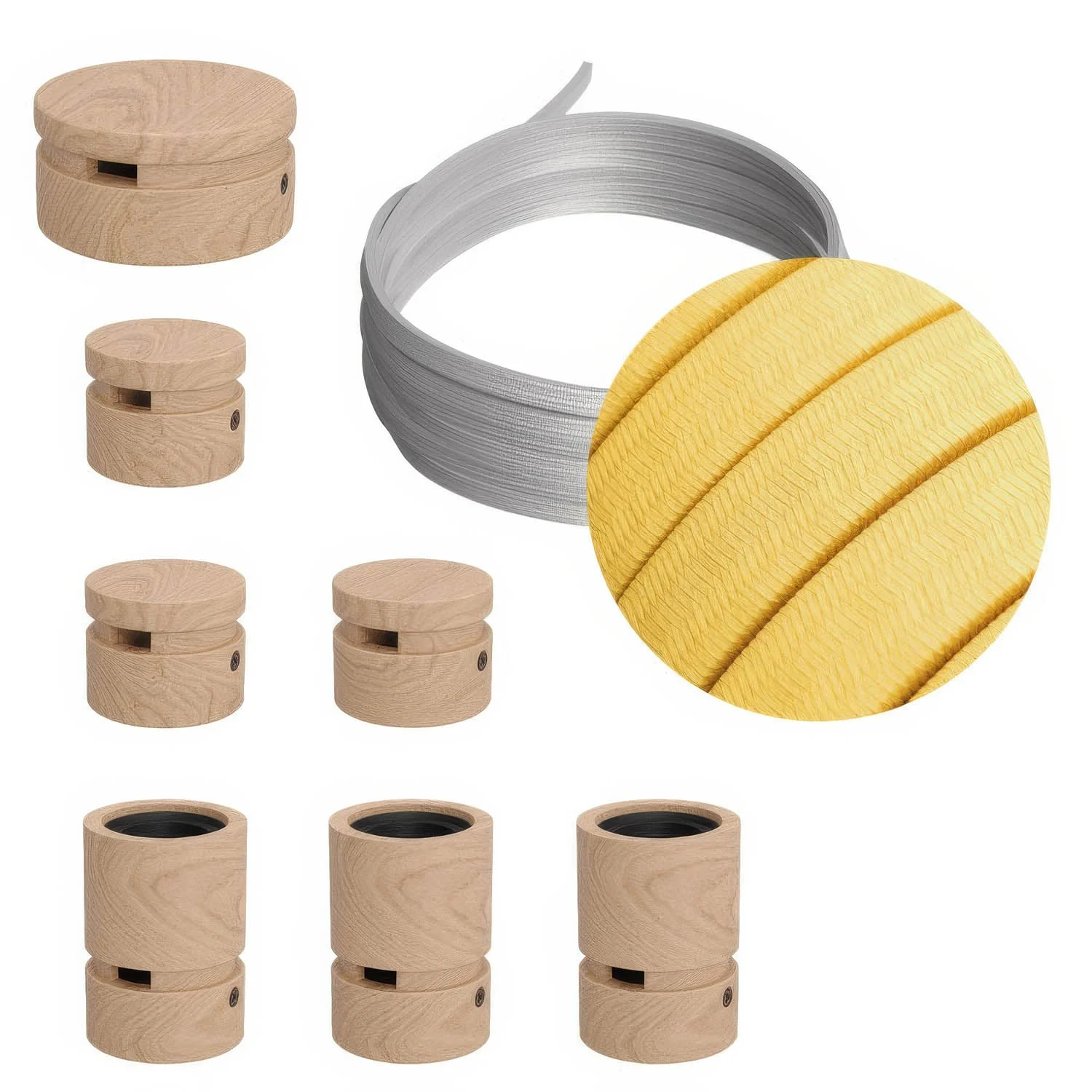 Filé Linear Systeem Kit - met 5 m CM10 strijkijzersnoer voor lichtslinger en 7 houten componenten voor binnen