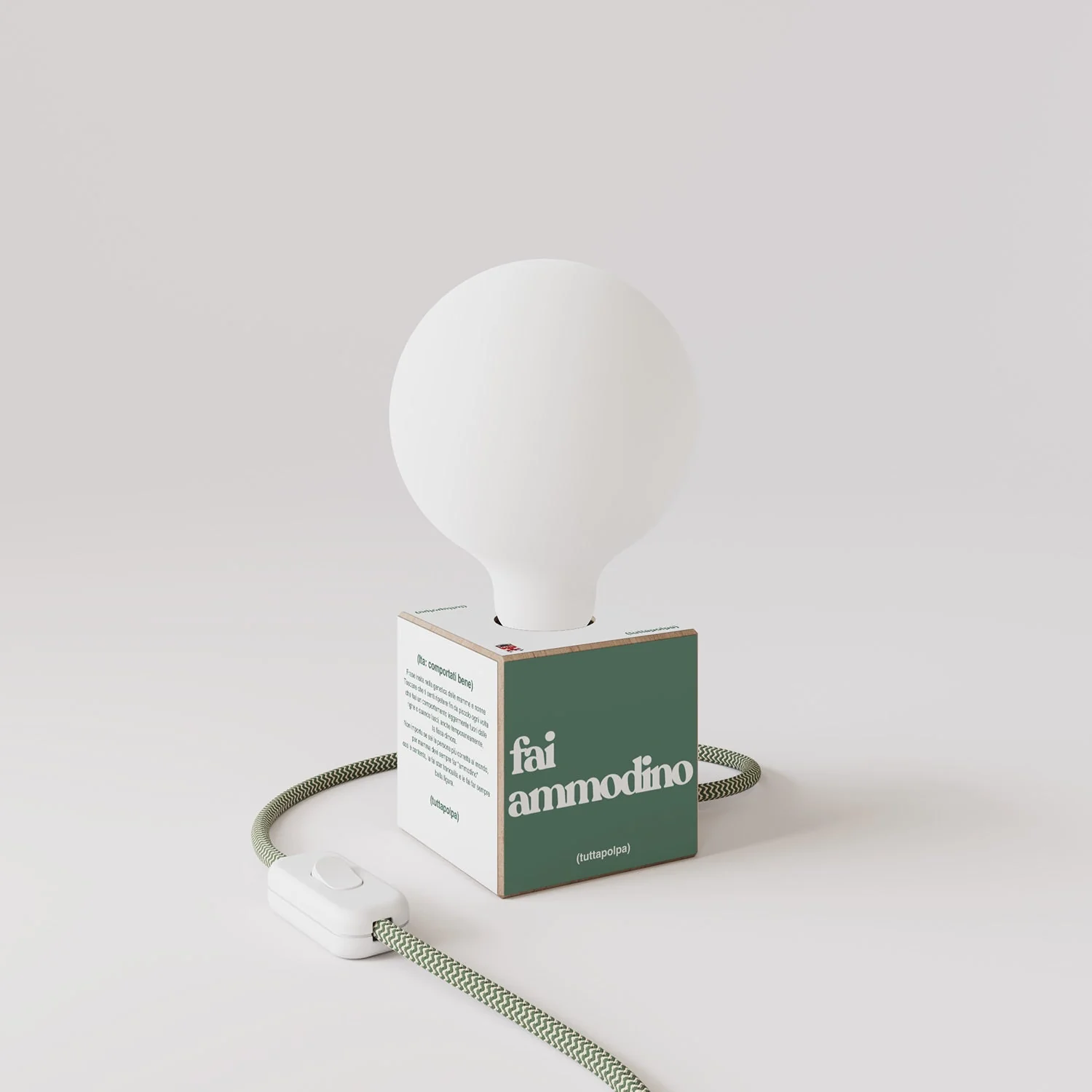 Cubetto tafellamp "Fai ammodino" met globe Lichtbron met porseleineffect - Tuttapolpa - Image 3