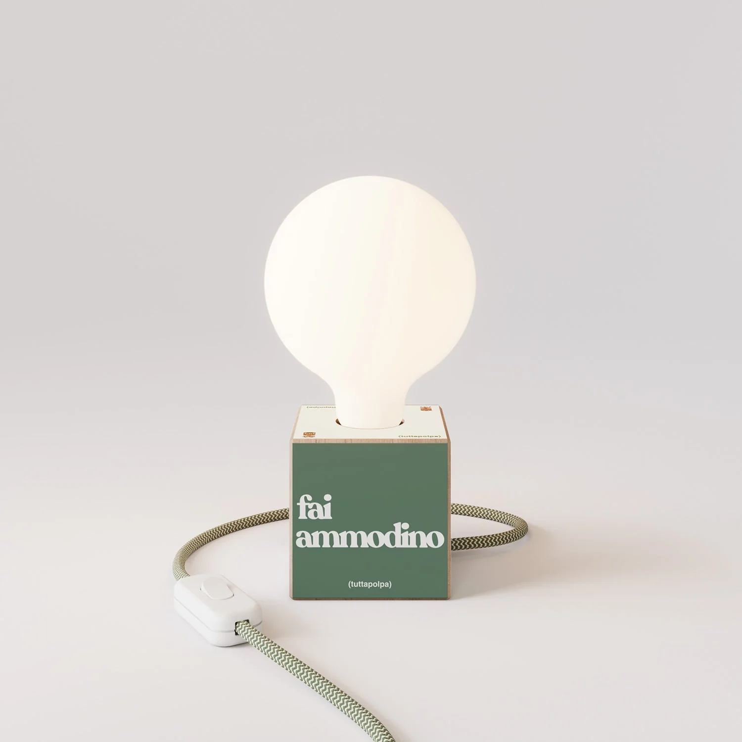 Cubetto tafellamp "Fai ammodino" met globe Lichtbron met porseleineffect - Tuttapolpa - Image 4