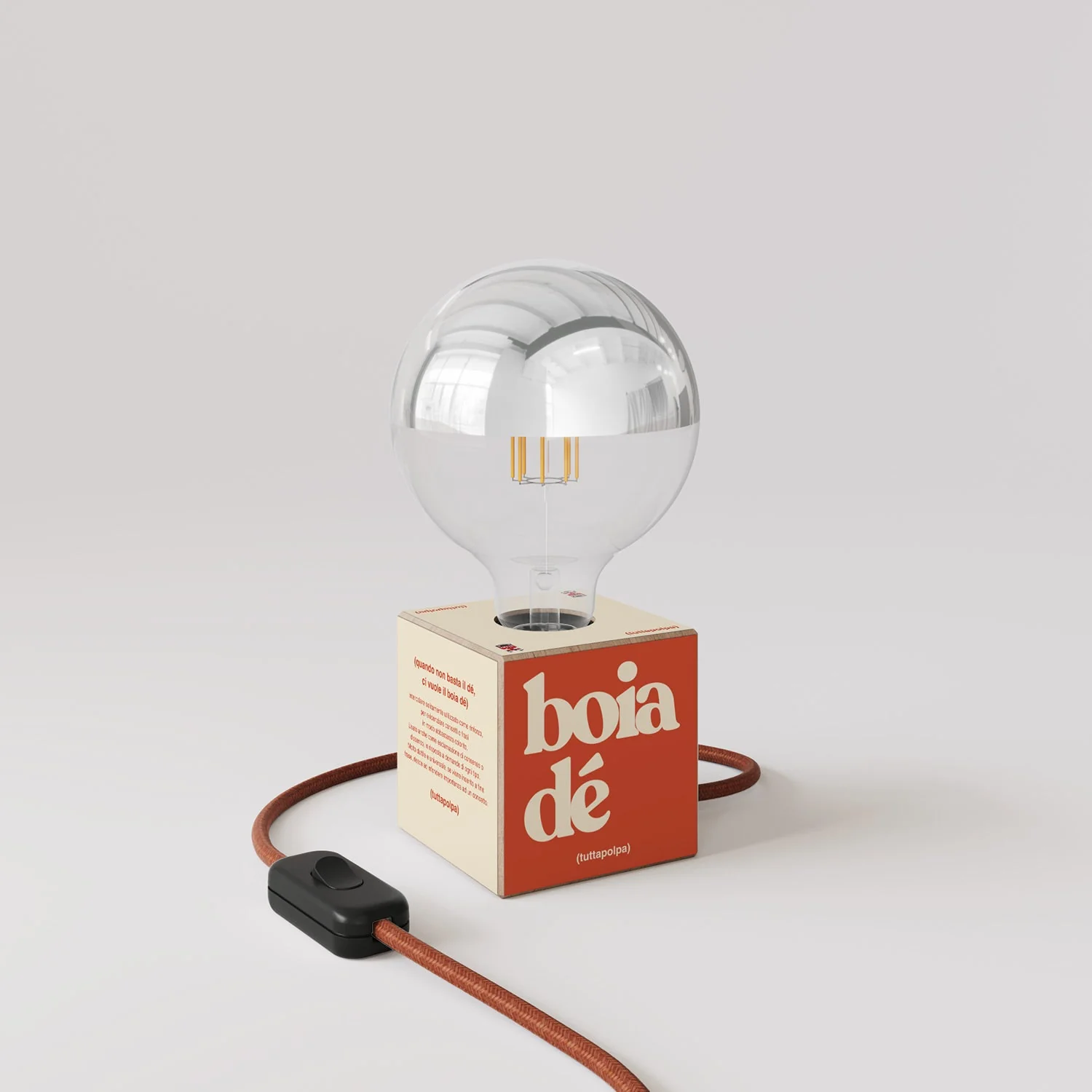 Tafellamp Cubetto "Boia de" met zilveren halve bol Lichtbron - Tuttapolpa - Image 3