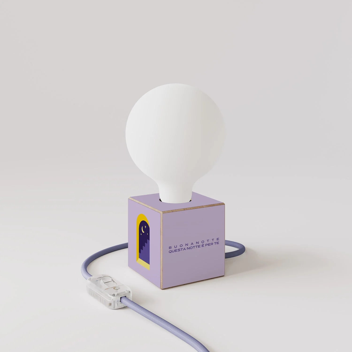 Cubetto tafellamp "Buonanotte fiorellino" met porseleineffect globe Lichtbron - Santomanifesto - Image 3