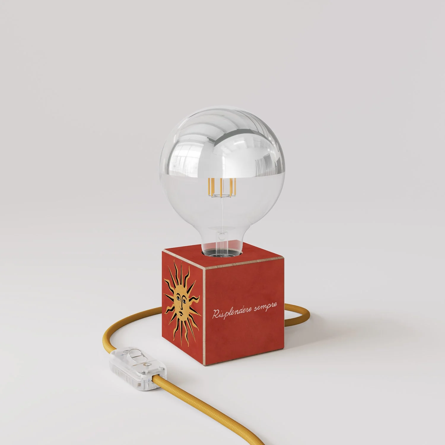 Cubetto tafellamp "Il sole" met halve zilveren globe Lichtbron - Santomanifesto - Image 3