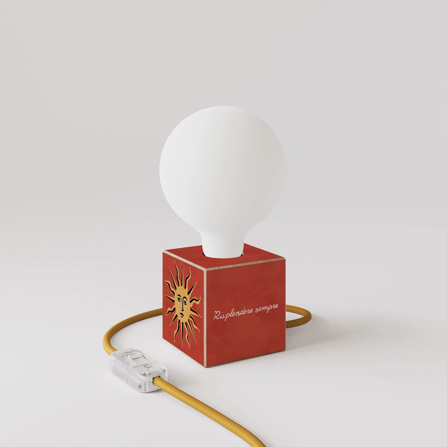 Tafellamp Cubetto "Il sole" met globe-lichtbron porseleineffect - Santomanifesto - Image 3