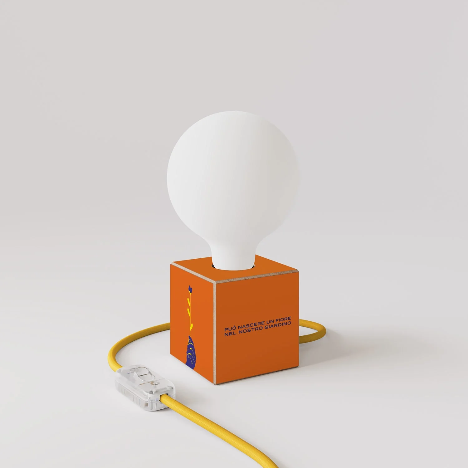 Cubetto tafellamp "Può nascere un fiore" met globe Lichtbron met porseleineffect - Santomanifesto - Image 3