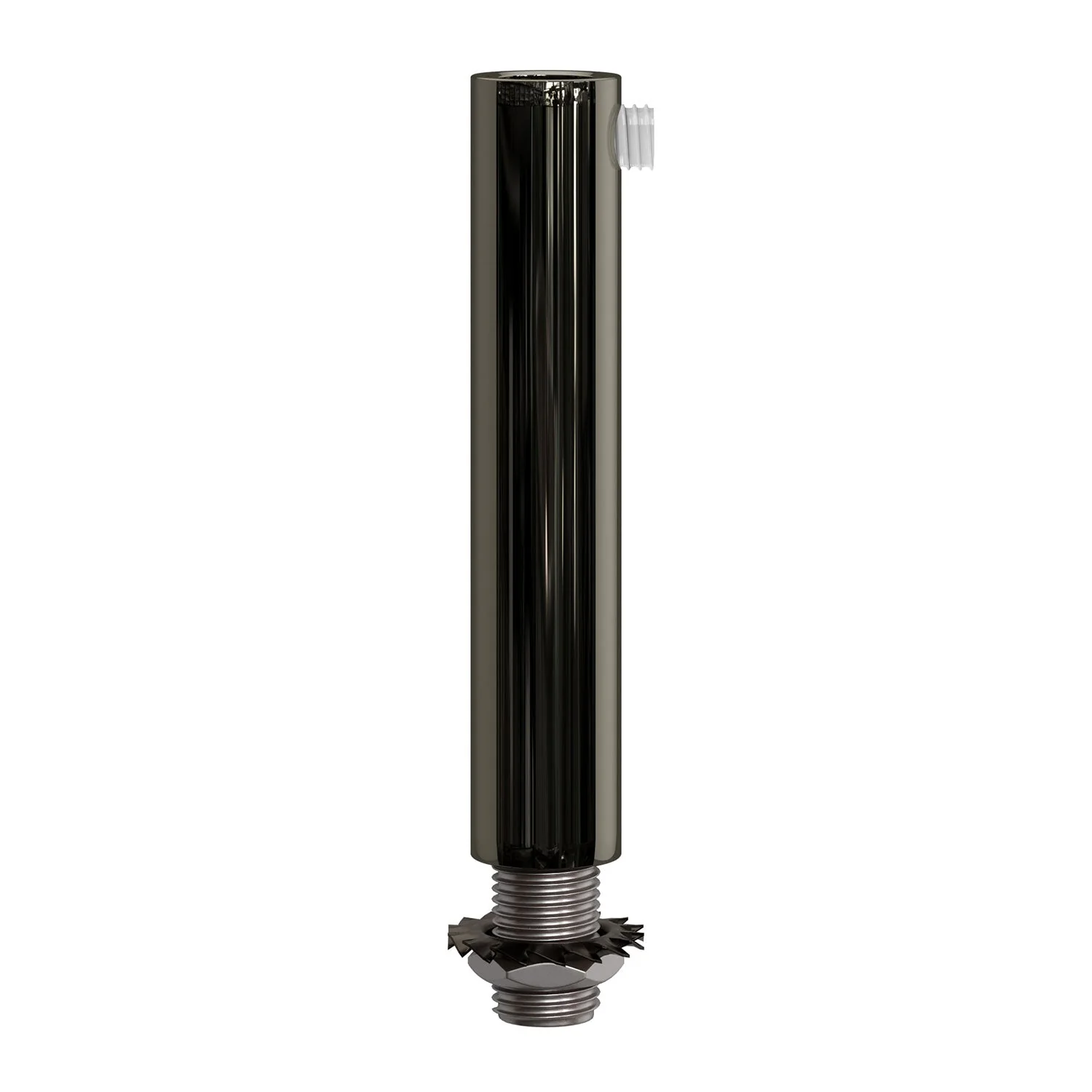 Cilindrische trekontlaster van metaal, lengte 7 cm, compleet met stang, moer en ring - Parelzwart