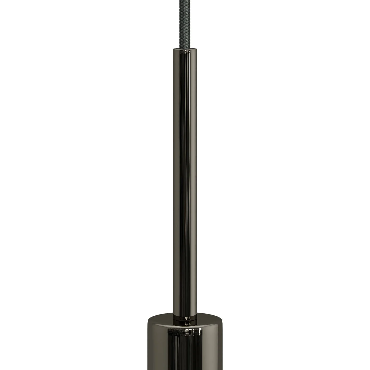 Cilindrische trekontlaster van metaal, lengte 15 cm, compleet met stang, moer en ring – Parelzwart. - Image 2