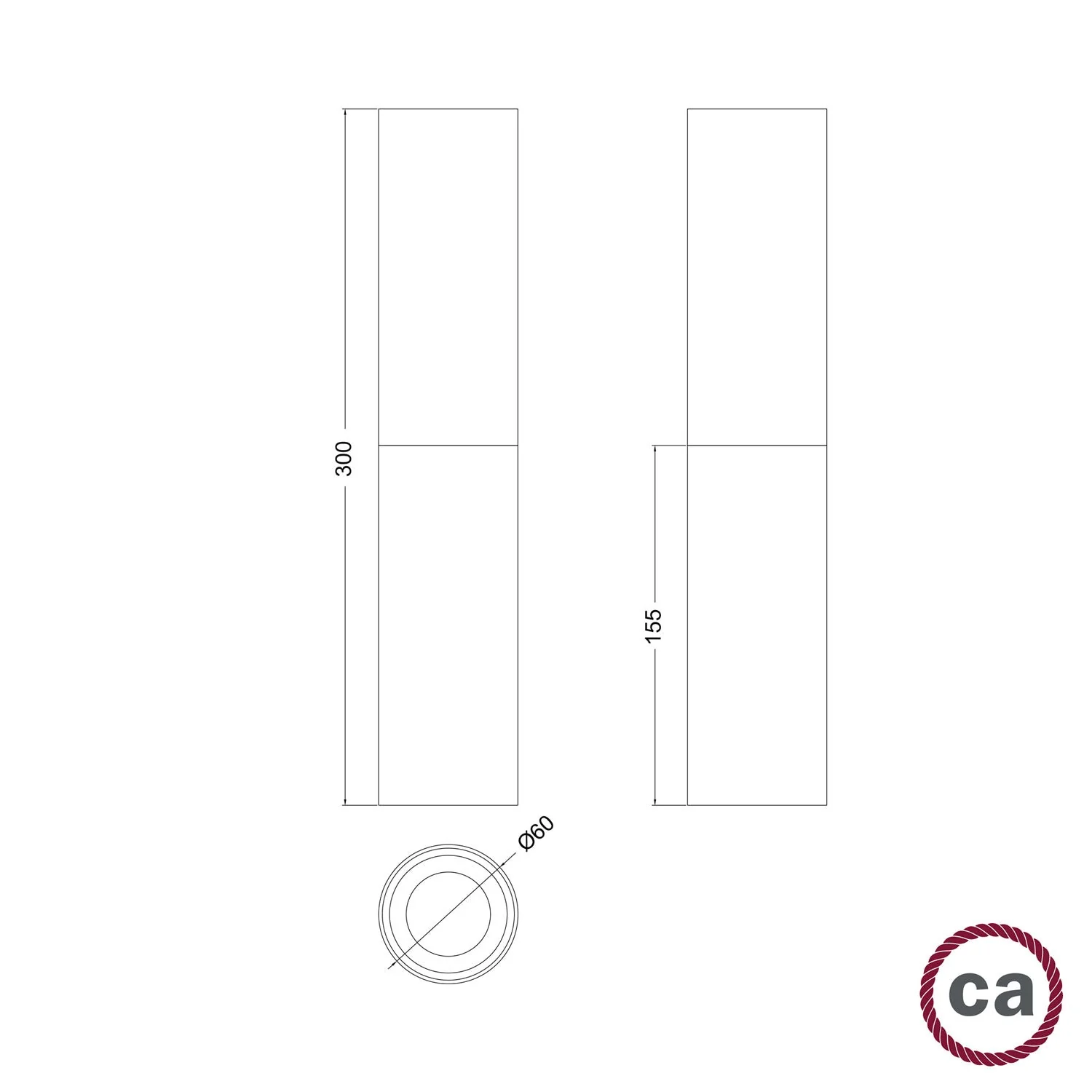 Tub-E14, houten en metalen buis voor spot met fitting met dubbele ring E14 - Neutraal en mat wit - Image 6